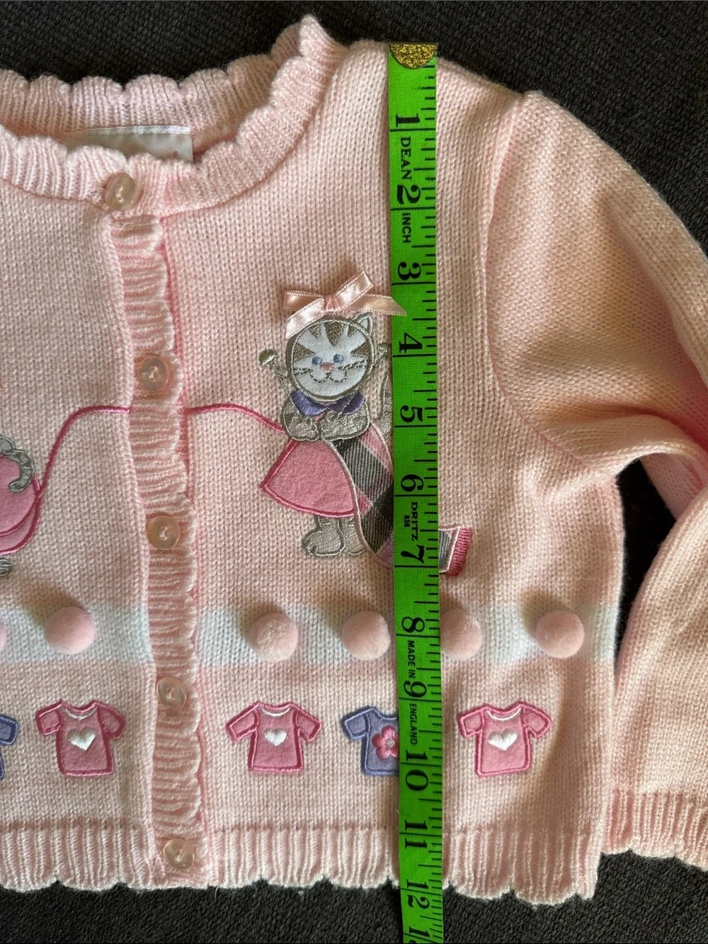 Vintage Sweater Cardigan and Plaid Skirt Matching Pink Cats